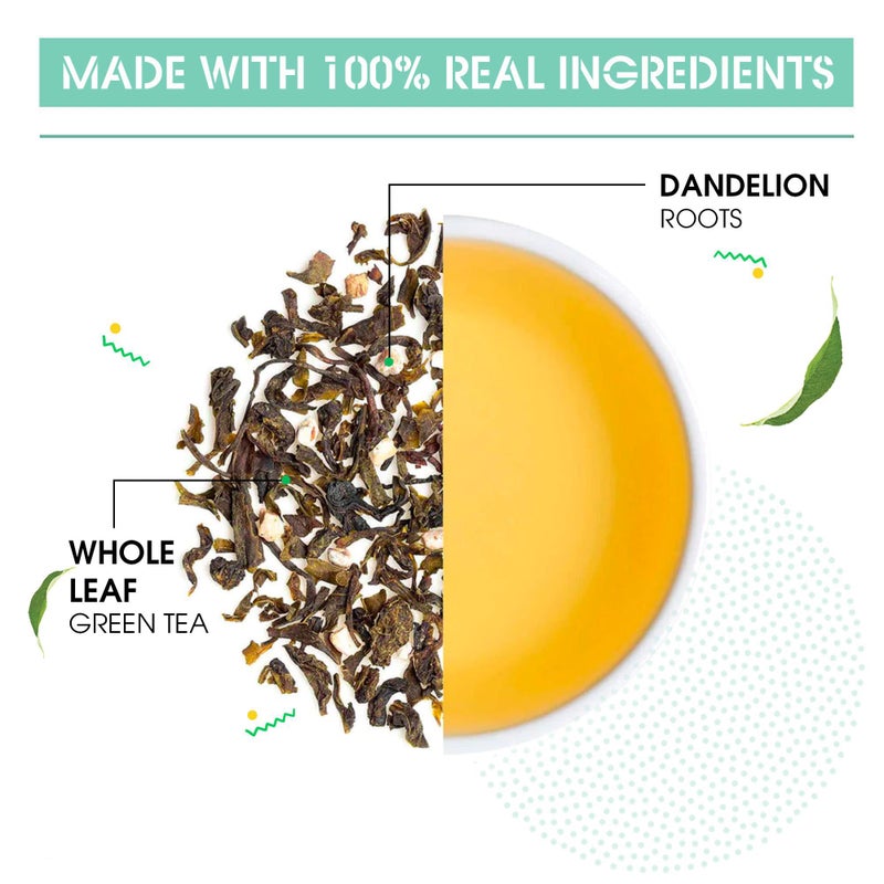 Teabox Premium Darjeeling Green Tea With Dandelion Roots | 100% Whole Leaf & 0% Bitterness | Green Tea From The Himalayas | 25 Tea Bags (Low Caffeine) - Image 2